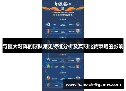 与恒大对阵的球队常见特征分析及其对比赛策略的影响 与恒大对阵的球队常见特征分析及其对比赛策略的影响